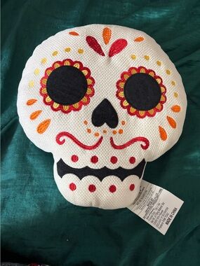 Halloween sugar skull pillow new